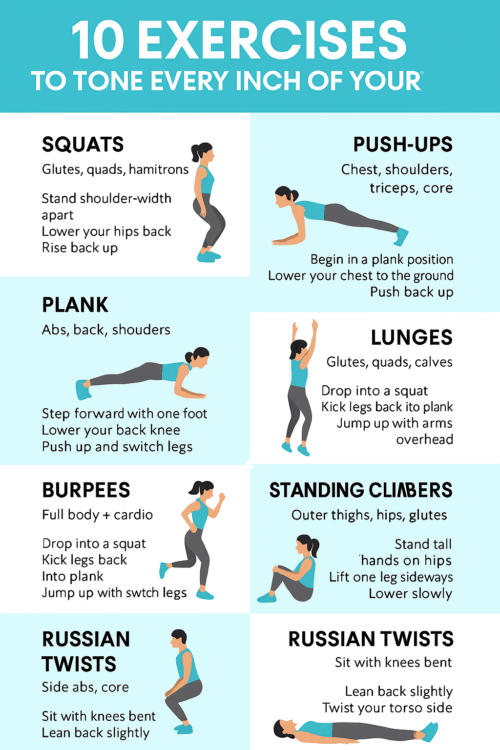 10 Exercises to Tone Every Inch of Your Body